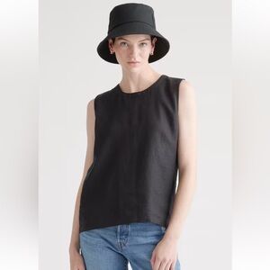 Quince 100% European Linen Tank; small; black
